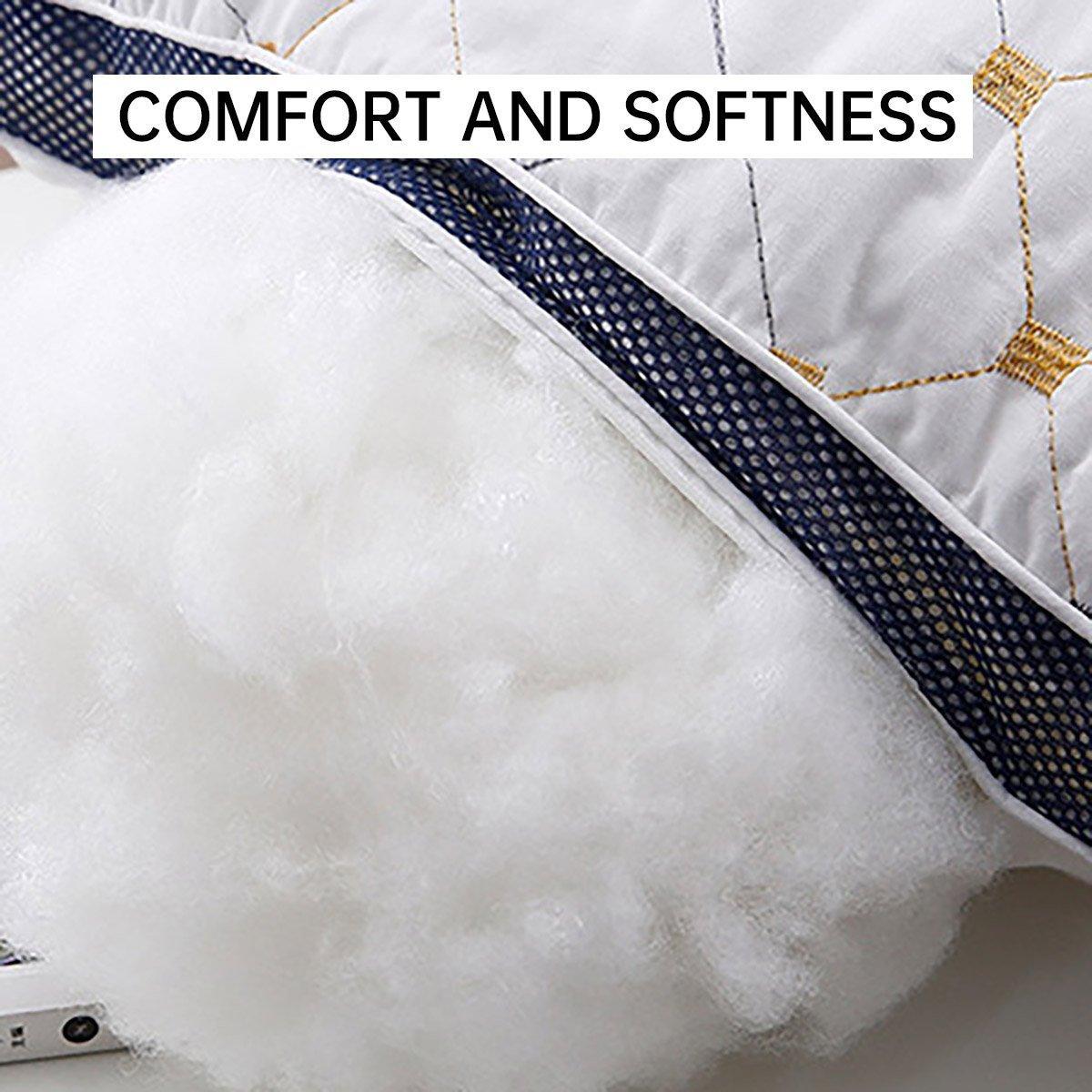1/2PCS Hotel Style Polyester Fibre Pillow Washable High Rebound Support - 600g