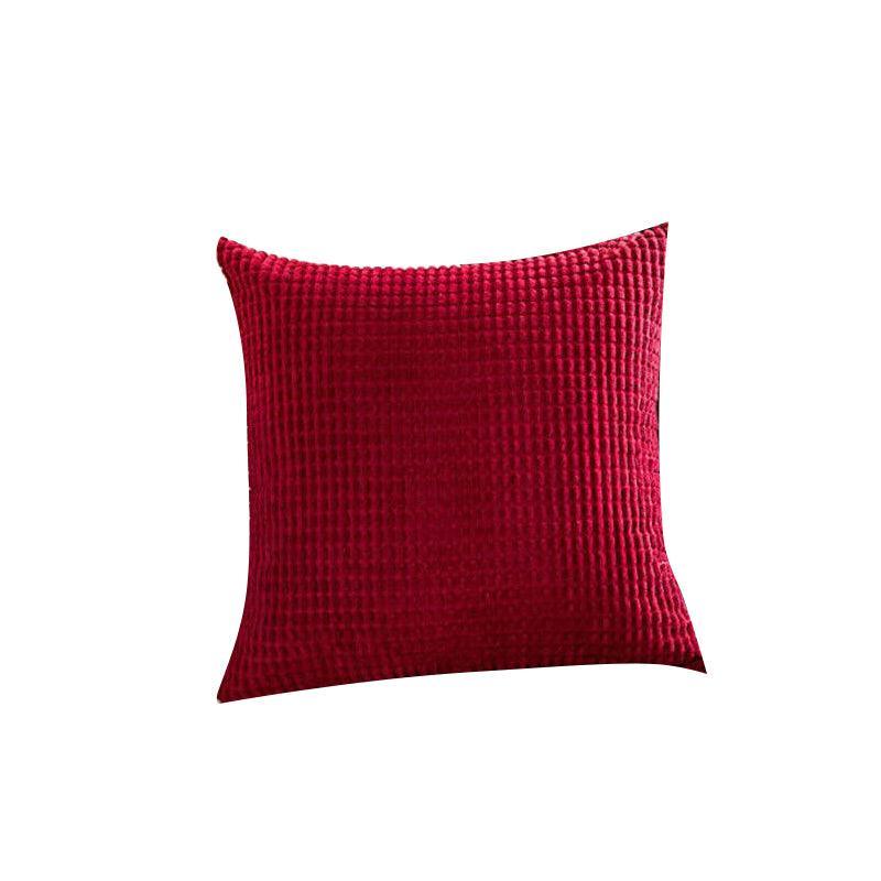 45X45 Plain Solid Colour Cushion Cover Decorative Pillow Case Home Multicoloured - Brown