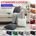 45X45 Plain Solid Colour Cushion Cover Decorative Pillow Case Home Multicoloured - White