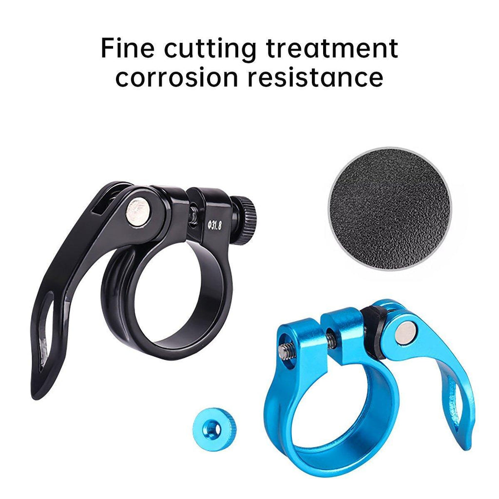 Quick Release Bicycle Seat Tube Clamp Multi Color Lever Lock Cycling Accessories - Black-3-4