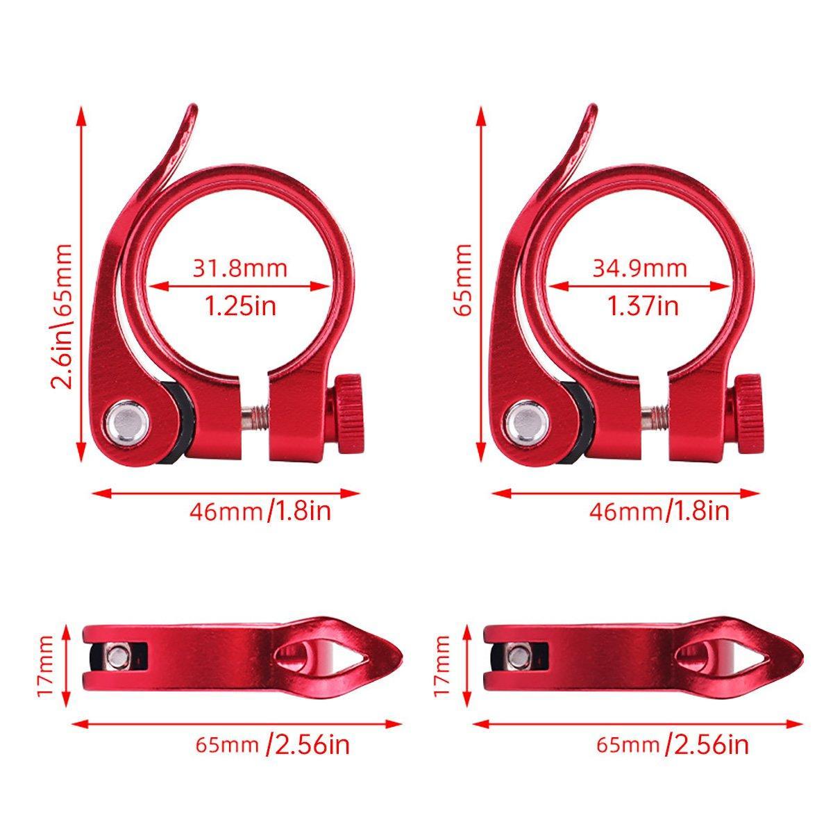 Quick Release Bicycle Seat Tube Clamp Multi Color Lever Lock Cycling Accessories - Golden-3-1