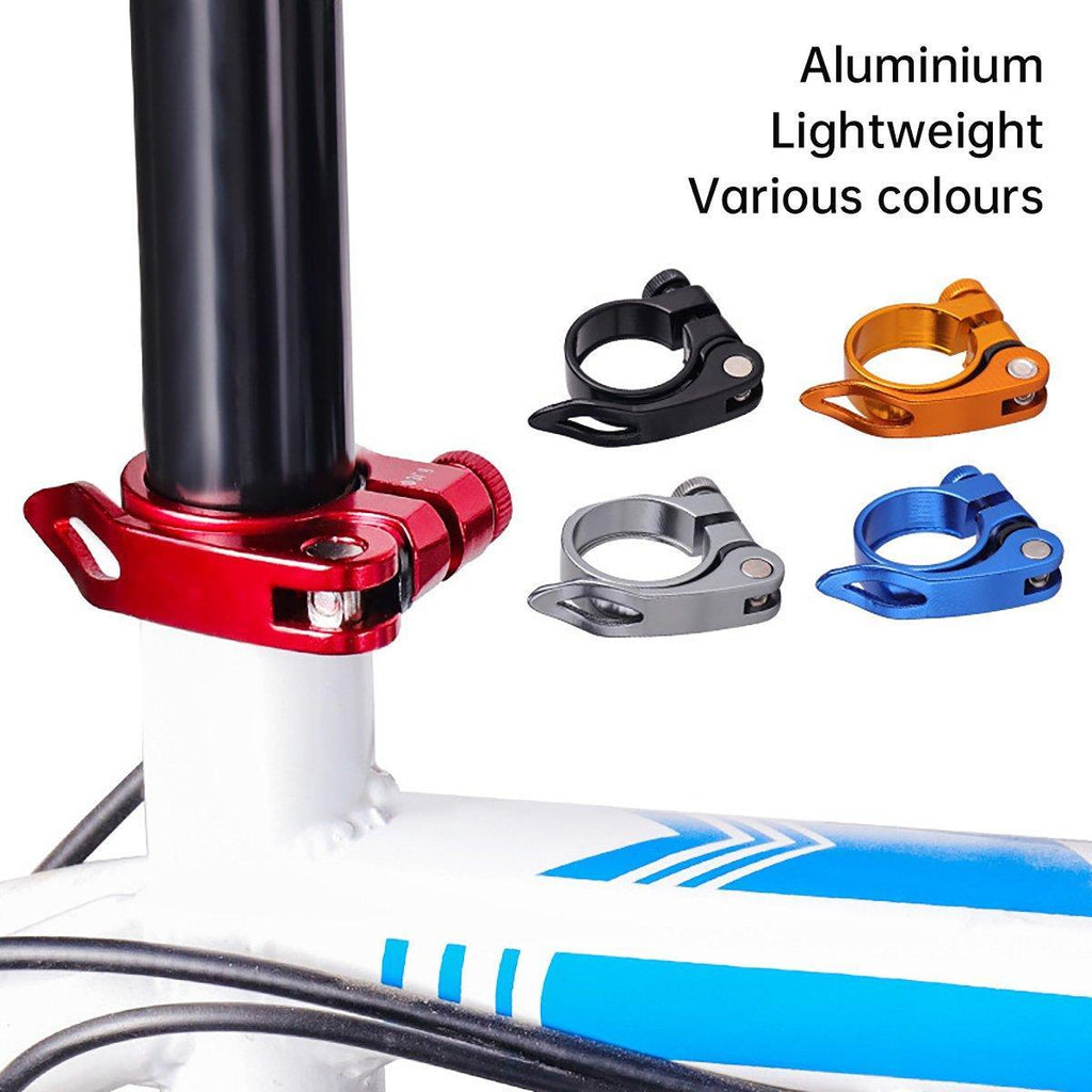 Quick Release Bicycle Seat Tube Clamp Multi Color Lever Lock Cycling Accessories - Golden-3-1