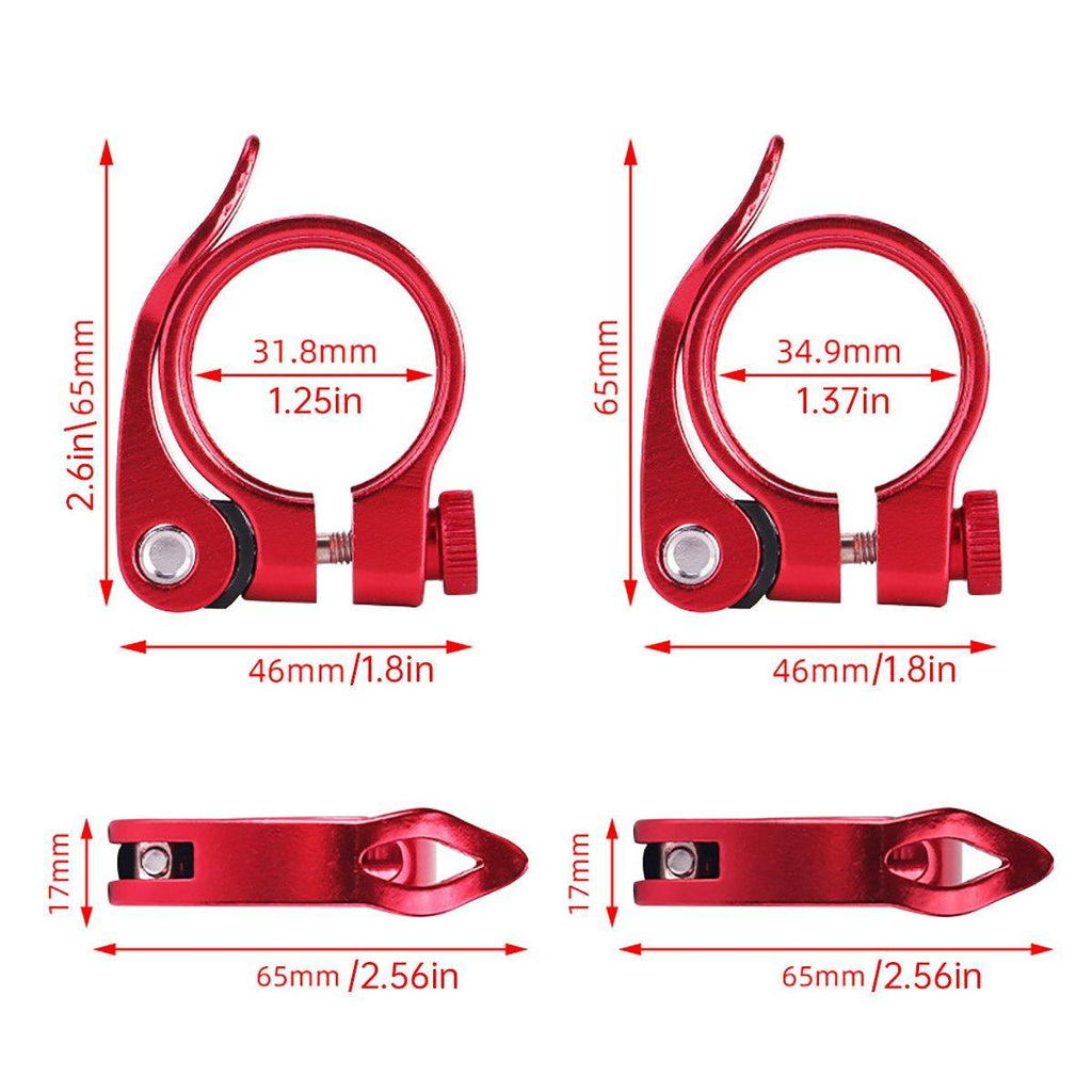 Quick Release Bicycle Seat Tube Clamp Multi Color Lever Lock Cycling Accessories - Silver-3-1