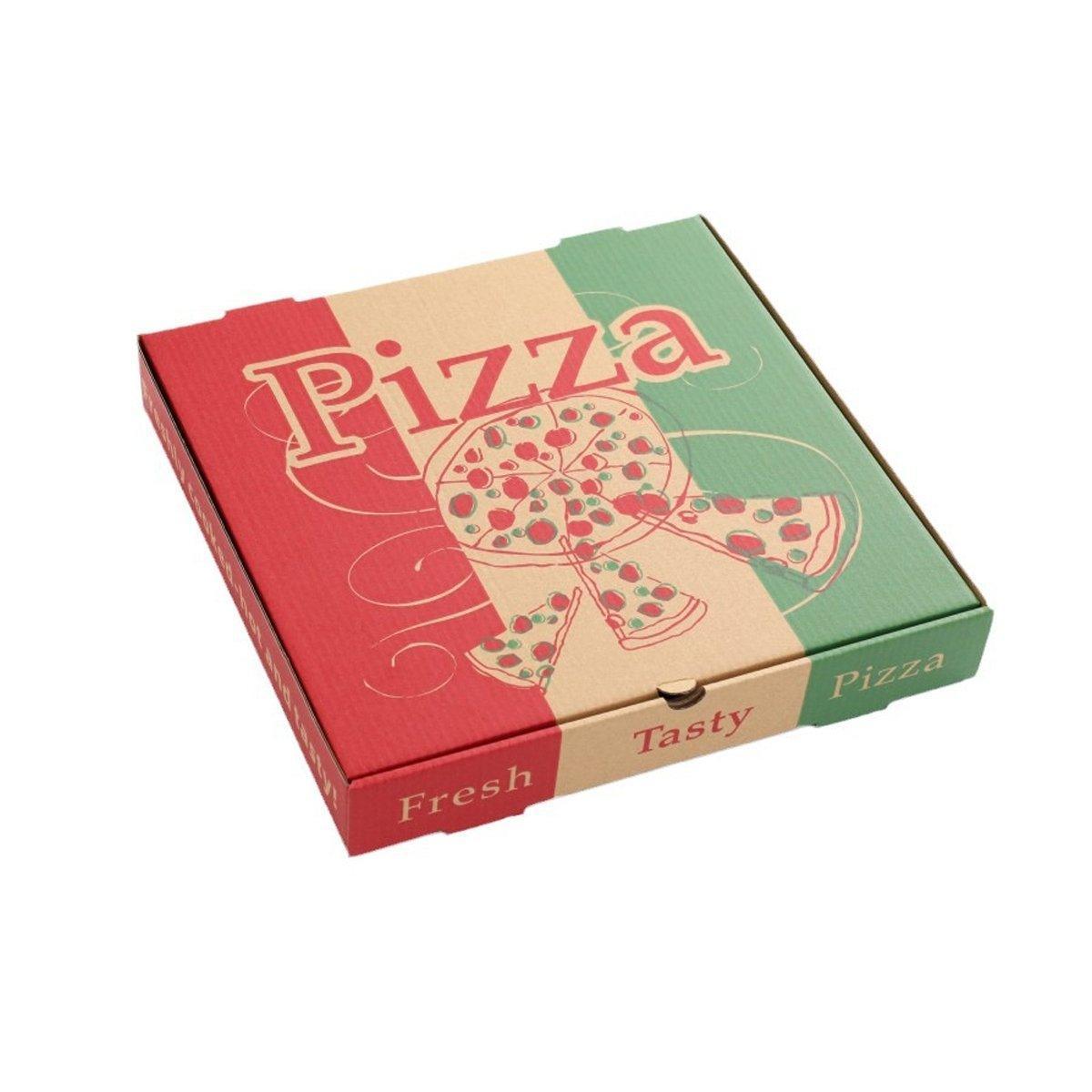 50pcs Pizza Packing Boxes Folding Box Durable Food Storage Containers Colourful - 8inch