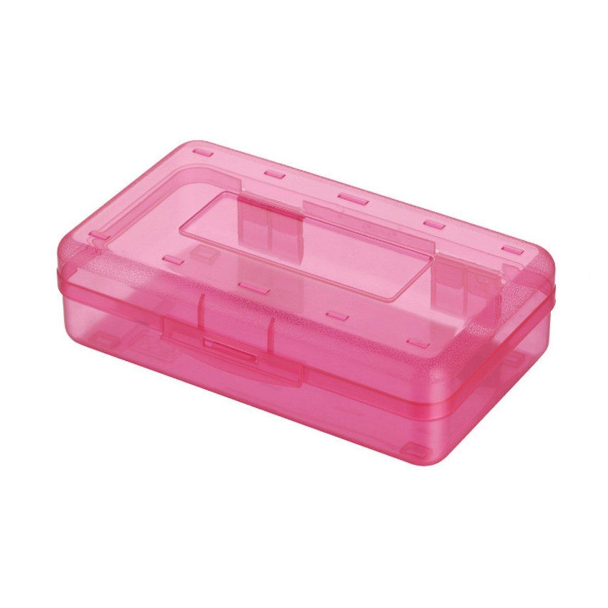 Large Capacity Transparent Plastic Pencil Case Multifunctional Student Art Box - Light Green