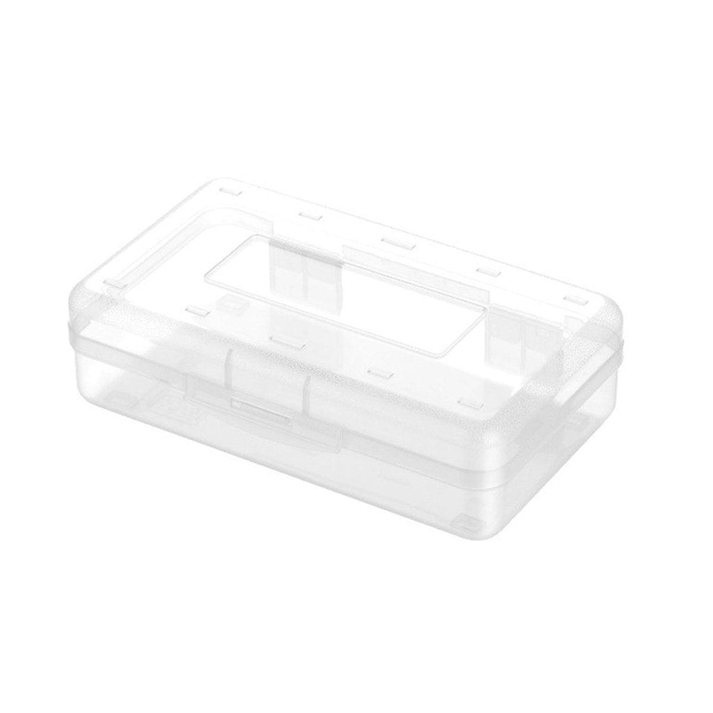 Large Capacity Transparent Plastic Pencil Case Multifunctional Student Art Box - Light Green