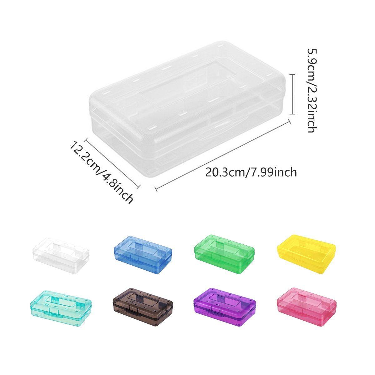 Large Capacity Transparent Plastic Pencil Case Multifunctional Student Art Box - Green