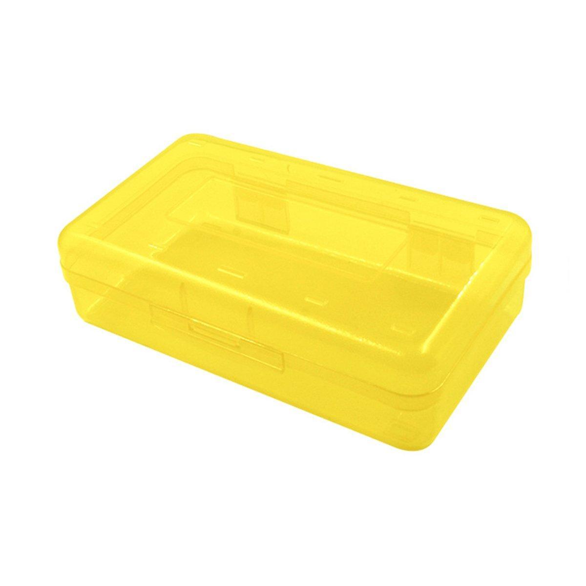 Large Capacity Transparent Plastic Pencil Case Multifunctional Student Art Box - Green
