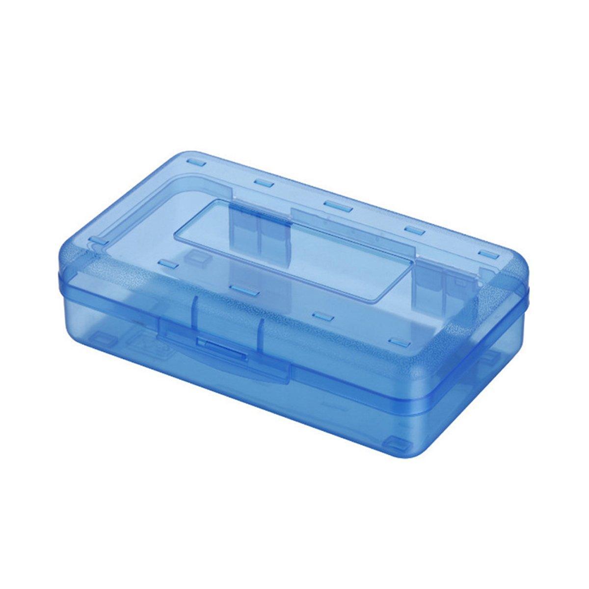 Large Capacity Transparent Plastic Pencil Case Multifunctional Student Art Box - Purple