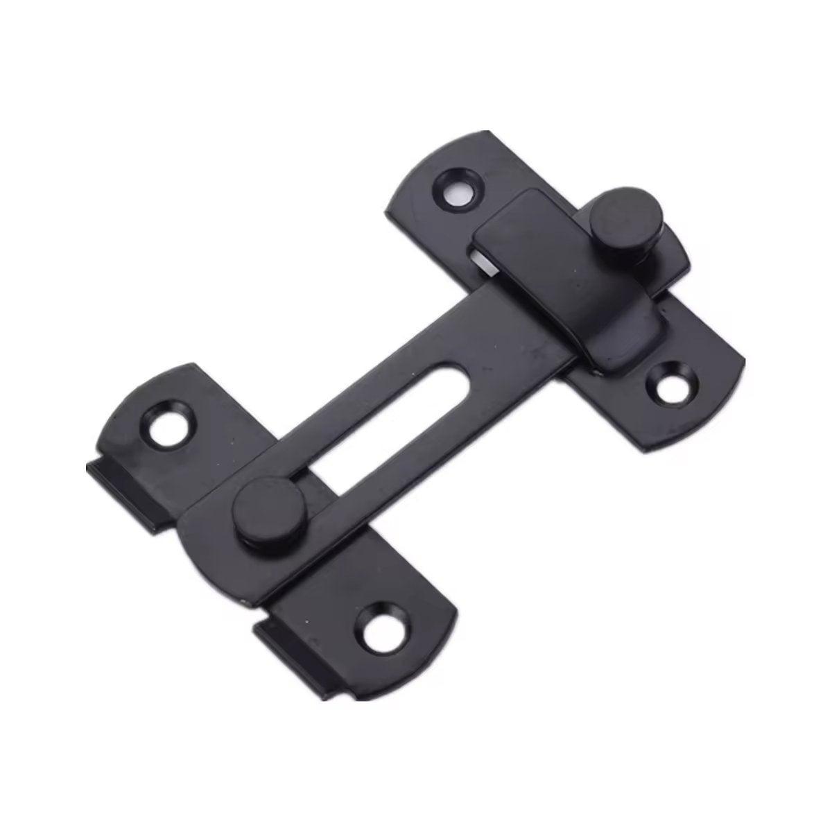 2 Sets 90 Degree Sliding Door Latch Lock Catch Kit for Home Use - Flat-Silver-L