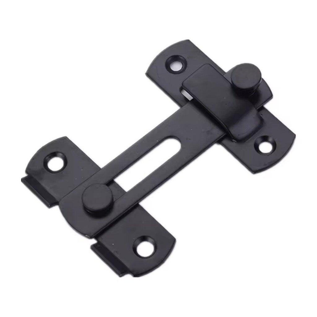 2 Sets 90 Degree Sliding Door Latch Lock Catch Kit for Home Use - Flat-Silver-L