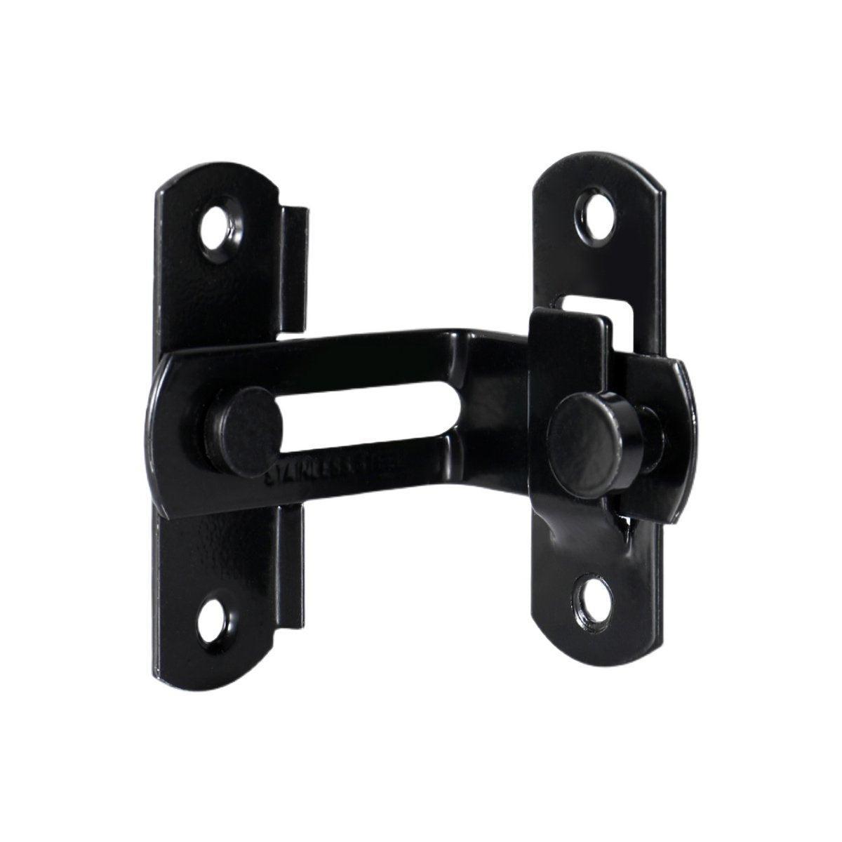 2 Sets 90 Degree Sliding Door Latch Lock Catch Kit for Home Use - Flat-Silver-L