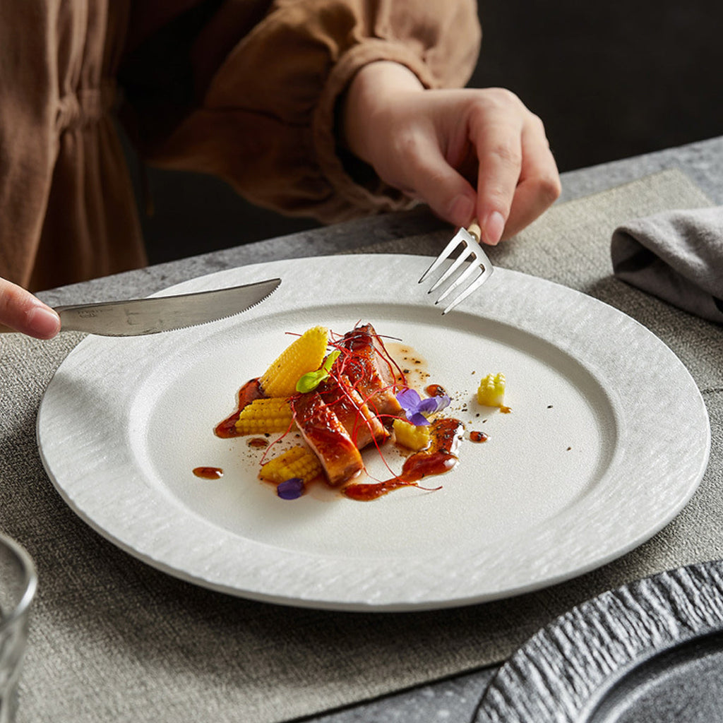 Ceramic Steak Vegetable Dessert Salad Plate Home Dinner Plate Kitchen Dining - 8.5inch