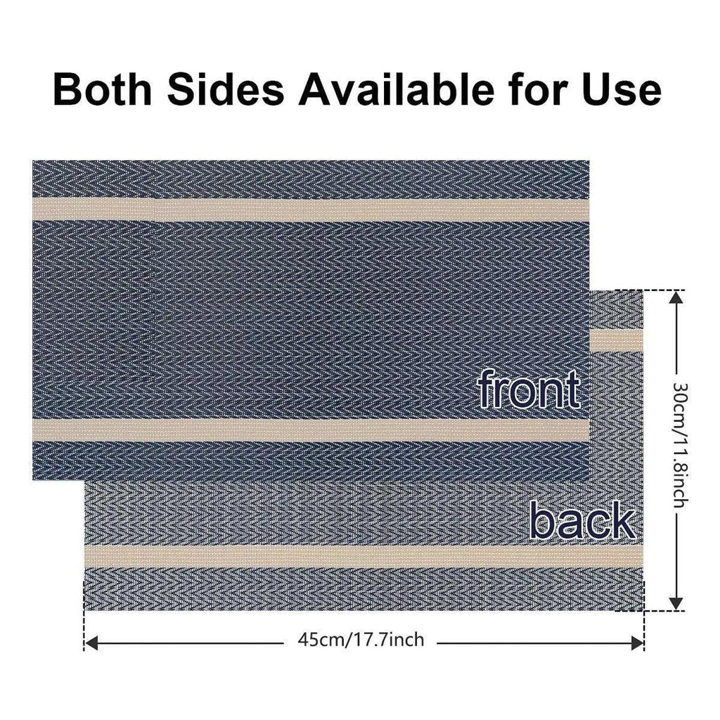 4X Anti-Slip Woven Placemat Waterproof Oil-proof Placemat Heat Resistant PVC Mat - Beige