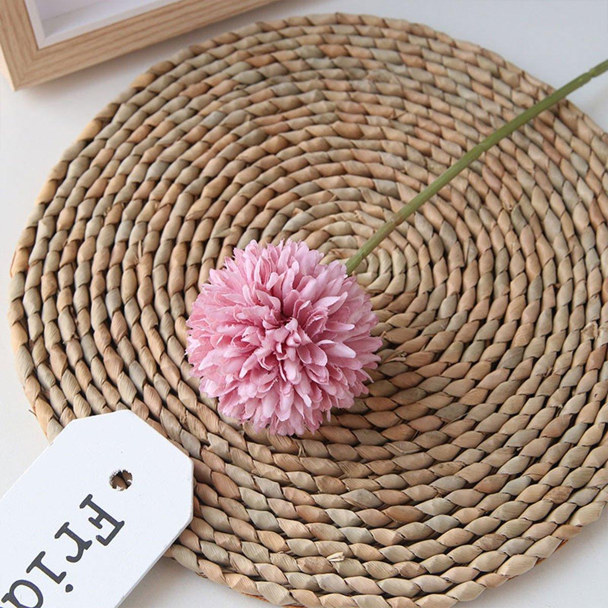 12pcs Artificial Dandelion Fake Flower Simulation Arrangement Desktop Decoration - White