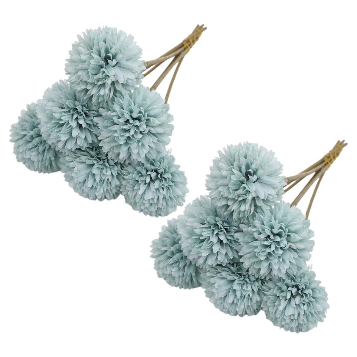 12pcs Artificial Dandelion Fake Flower Simulation Arrangement Desktop Decoration - White