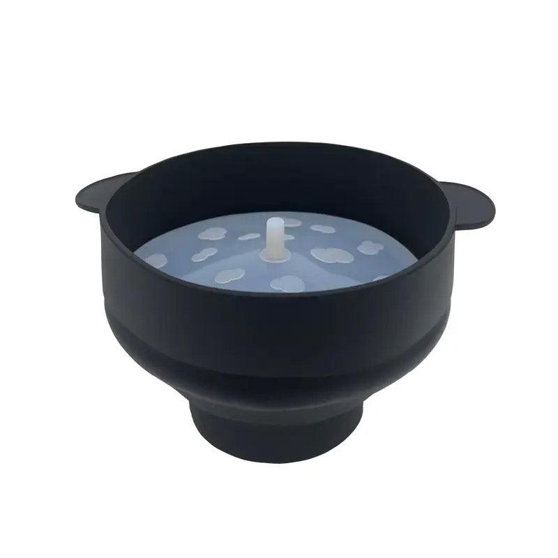 High Temperature Resistant Silicone Popcorn Bucket Collapsible Bowl with Handle - Dark Blue
