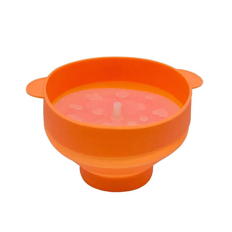 High Temperature Resistant Silicone Popcorn Bucket Collapsible Bowl with Handle - Green