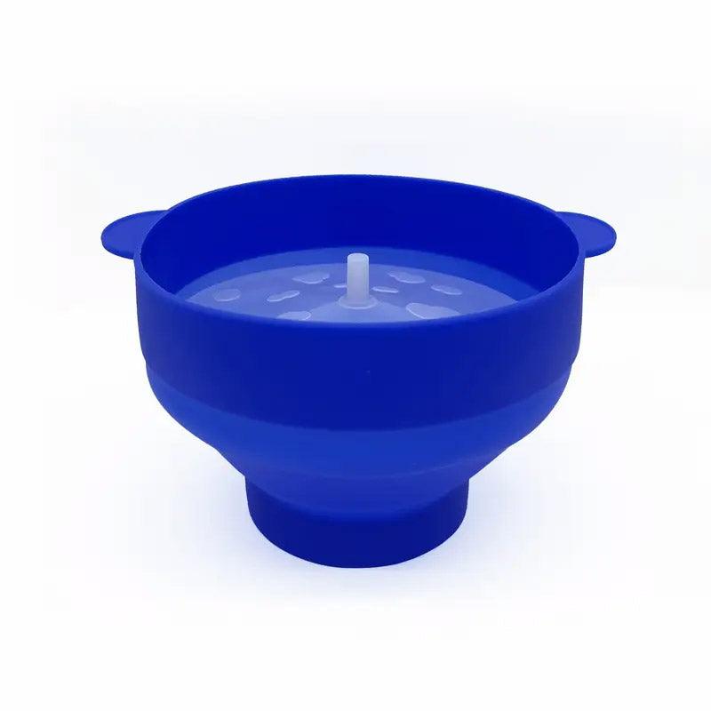 High Temperature Resistant Silicone Popcorn Bucket Collapsible Bowl with Handle - Green