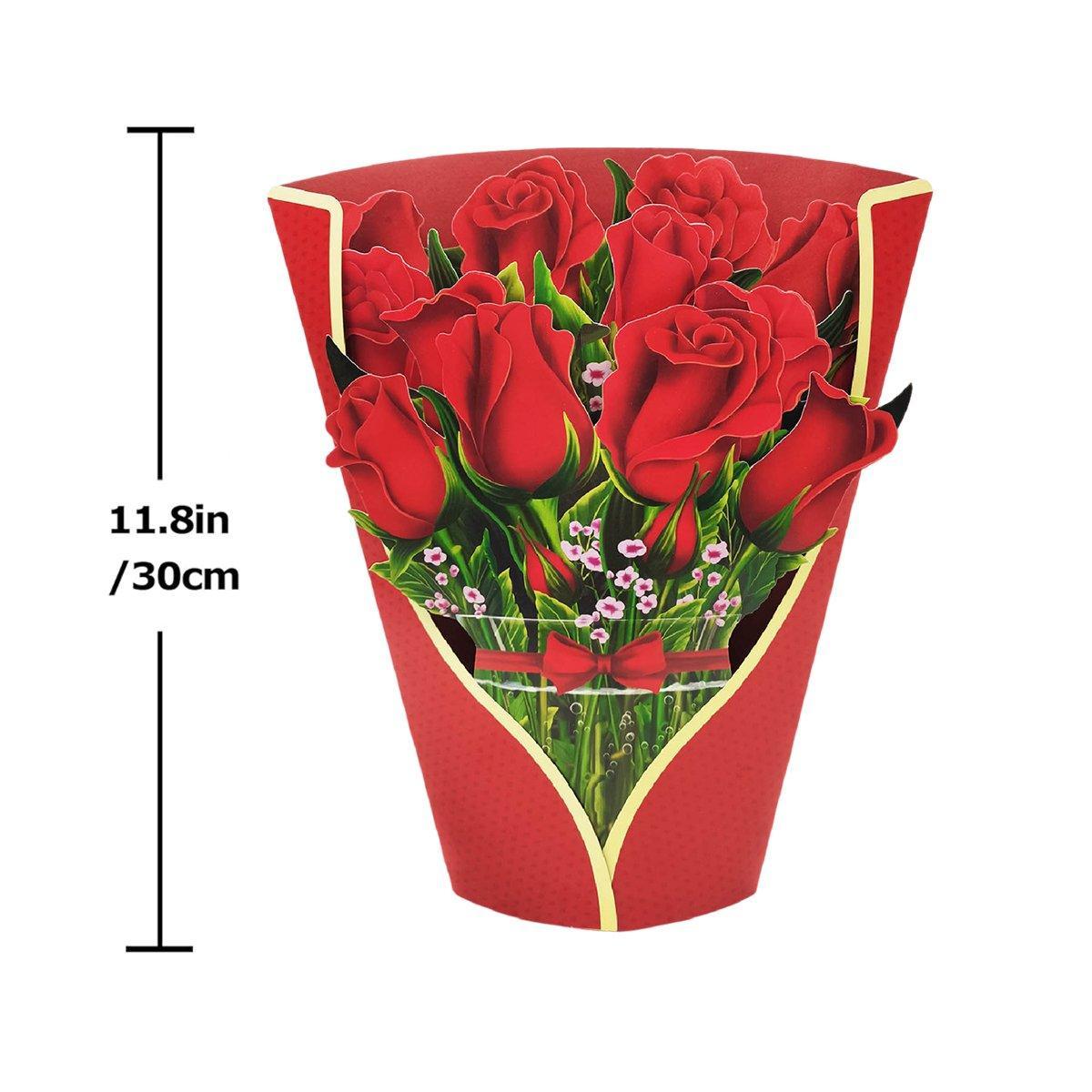 New Style 3D Pop Up Cards Paper Flower Bouquet Greeting Card for All Occasions - Poppy