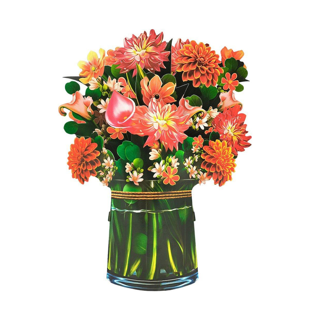 New Style 3D Pop Up Cards Paper Flower Bouquet Greeting Card for All Occasions - Poppy