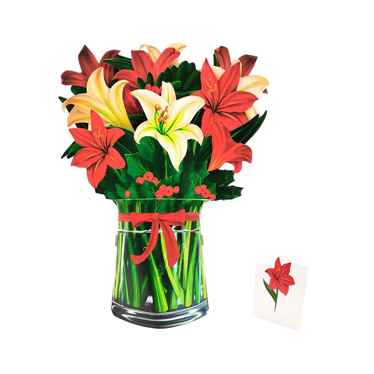 New Style 3D Pop Up Cards Paper Flower Bouquet Greeting Card for All Occasions - Poppy