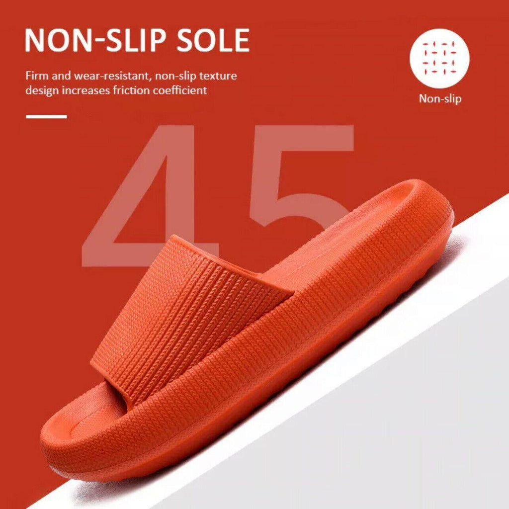 Ultra-Soft Pillow Slides EVA Slippers for Indoor Outdoor Use – Thick Anti-Slip Sole - Orange 40-41