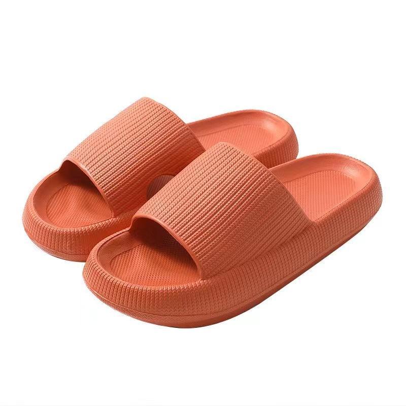 Ultra-Soft Pillow Slides EVA Slippers for Indoor Outdoor Use – Thick Anti-Slip Sole - Orange 40-41
