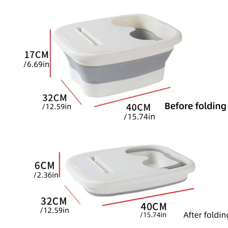 Foldable Foot Tub Portable Large Capacity Foot Basin for Home Bathroom Spa and Travel - Green
