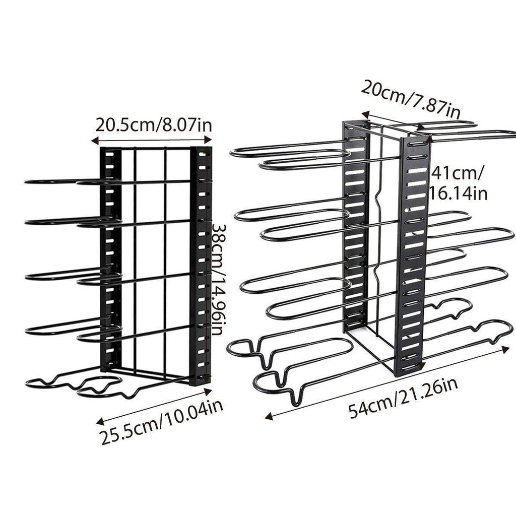 Multi-Layer Vertical Pot Lid Storage Rack Folding Kitchen Countertop Organizer - 8th-Floor