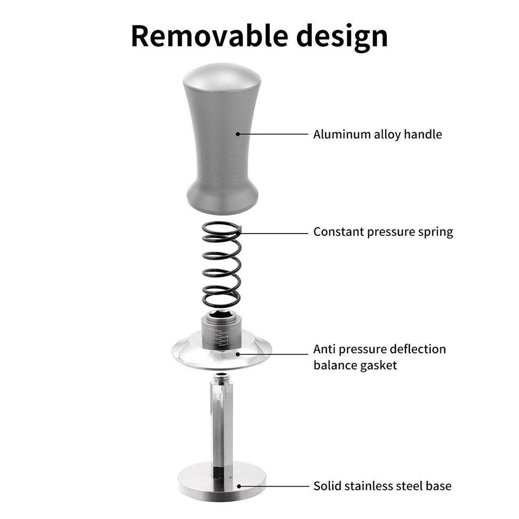 Adjustable Coffee Tamper with Scale Constant Pressure Espresso Powder Press Tool - Black-51mm