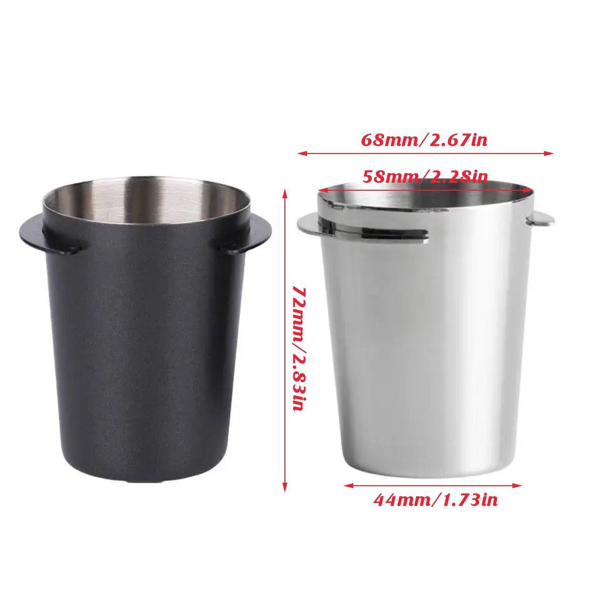 58mm Stainless Steel Coffee Catchers Coffee Maker Handle Accessories Durable Use - Black