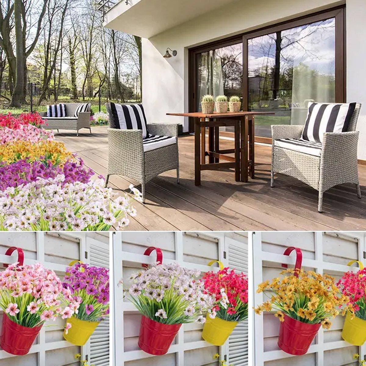 12pcs Artificial Flowers Set for Home Decor Wedding Party Fake Floral Decor - Peach