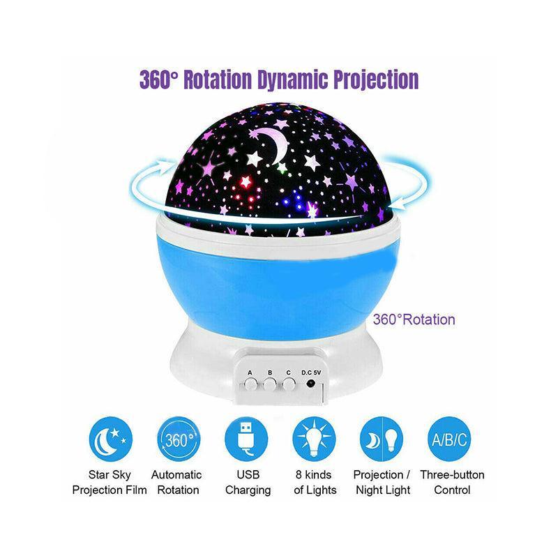 LED Night Star Galaxy Projector Rotating Lamp for Bedroom Ambience and Gift Use - White