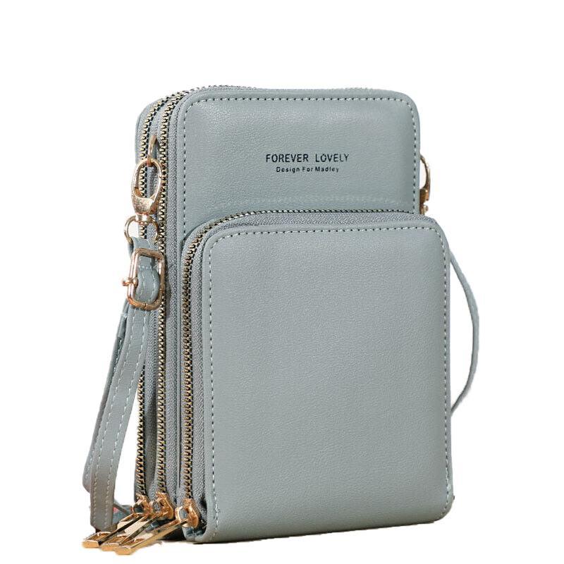Women Crossbody Phone Purse Touch Screen Bag Rfid Blocking Wallet Shoulder Strap - Dark Blue