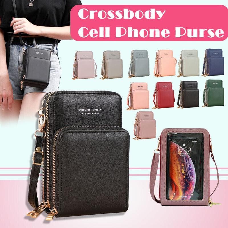 Women Crossbody Phone Purse Touch Screen Bag Rfid Blocking Wallet Shoulder Strap - Green