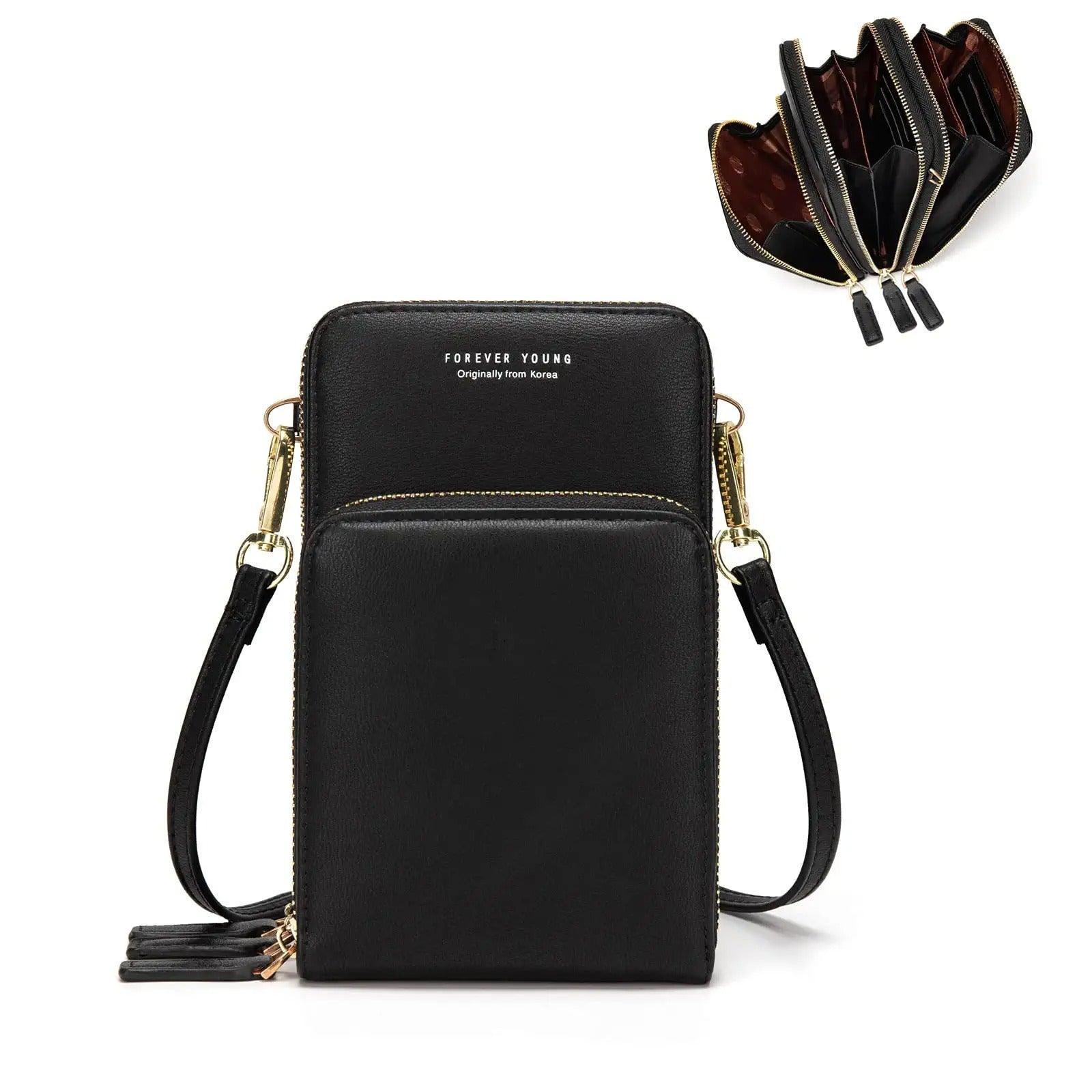 Women Crossbody Phone Purse Touch Screen Bag Rfid Blocking Wallet Shoulder Strap - Pink
