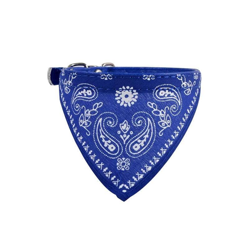 Adjustable Bandana Collar with Bell for Small Dogs and Cats Triangle Scarf Style - Rose Red