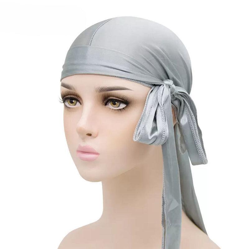 Velvet Durag Silky Hat Cap Men Women Premium Designer Doo Rag Wave Silk Headwear - Purple