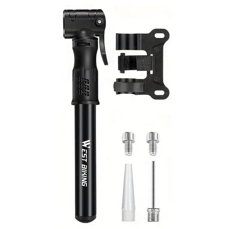 Portable Bicycle Pump Mini Inflatable Tube Pump Tire Inflator for Bike Cycling - Black