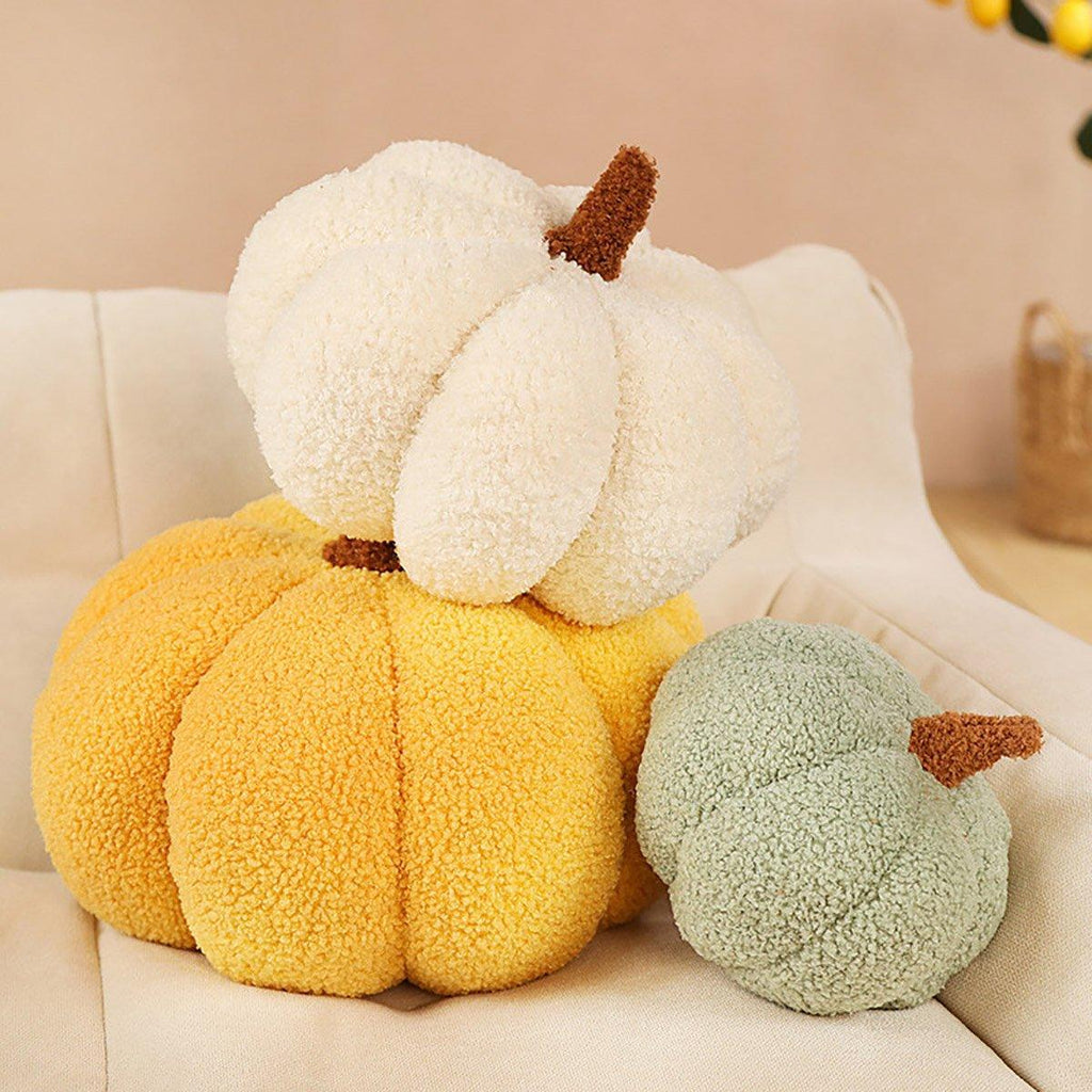 Soft Plush Pumpkin Pillow Cushion Sofa Living Room Bay Window Decor Indoor Toy - Yellow