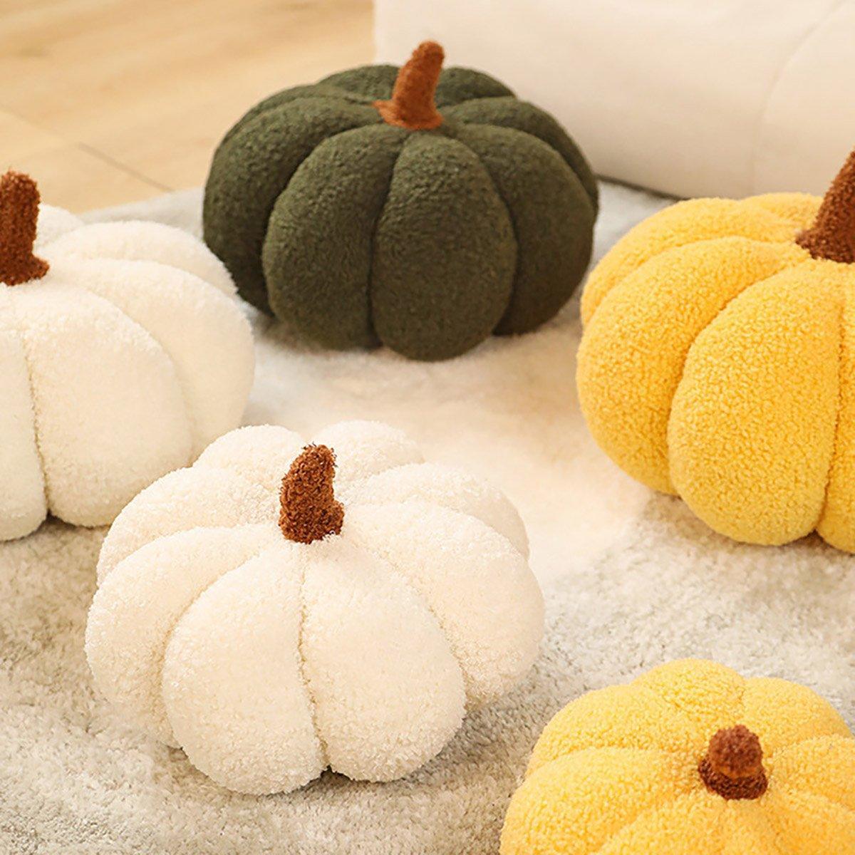 Soft Plush Pumpkin Pillow Cushion Sofa Living Room Bay Window Decor Indoor Toy - Yellow