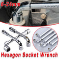 6-23mm L Shaped Socket Wrench Elbow Multi Size Hardware Repair Tool Set - 17mm