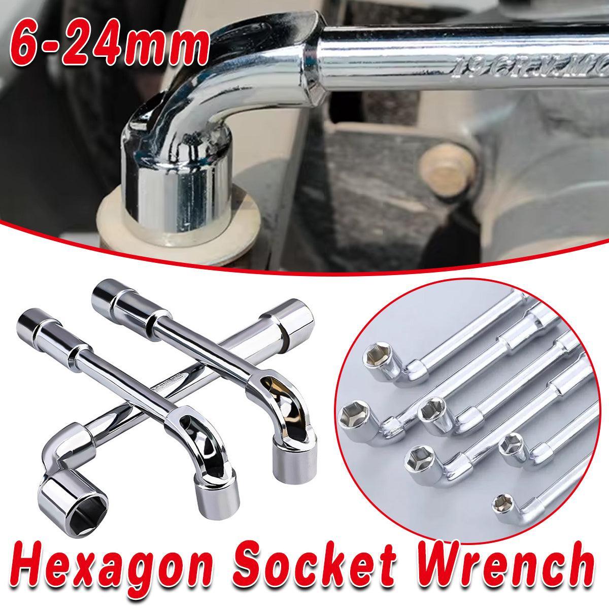 6-23mm L Shaped Socket Wrench Elbow Multi Size Hardware Repair Tool Set - 17mm