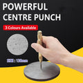 130mm Spring Loaded Centre Punch Automatic Brass Marking Tool Heavy Duty - Silver