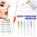 14G - 26G Catheter Cannular Tube Sterilized Body Piercing Needles 5Pcs - 1.0MM 18G