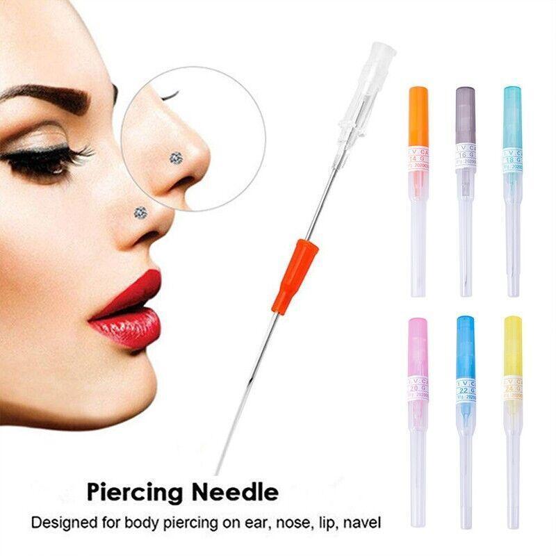14G - 26G Catheter Cannular Tube Sterilized Body Piercing Needles 5Pcs - 0.7MM 22G