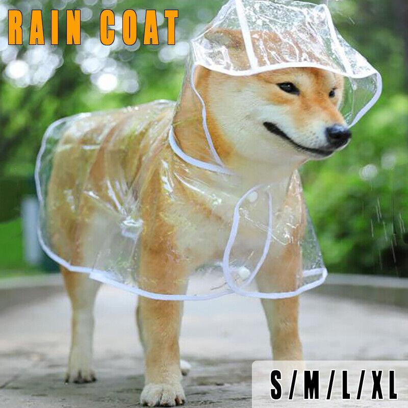 Puppy Waterproof Pet Dog Raincoat Jacket Clothes Vest Rain Coat Outdoor Hoodies White - M