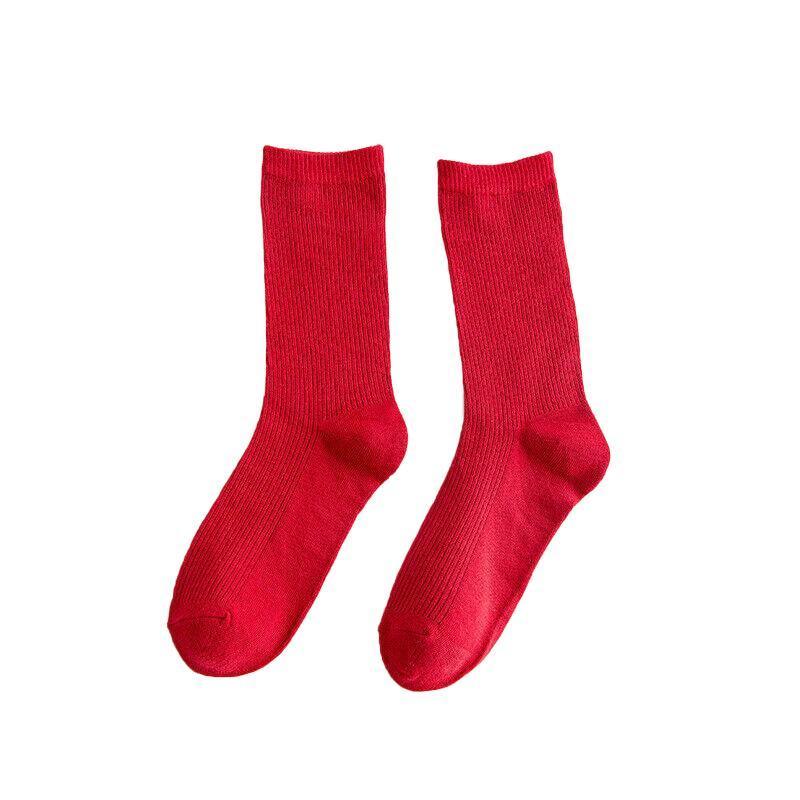 Olid Pure Colour Formal Socks Cotton Fashion Casual Breathable Crew Socks - Grey 1 Pair