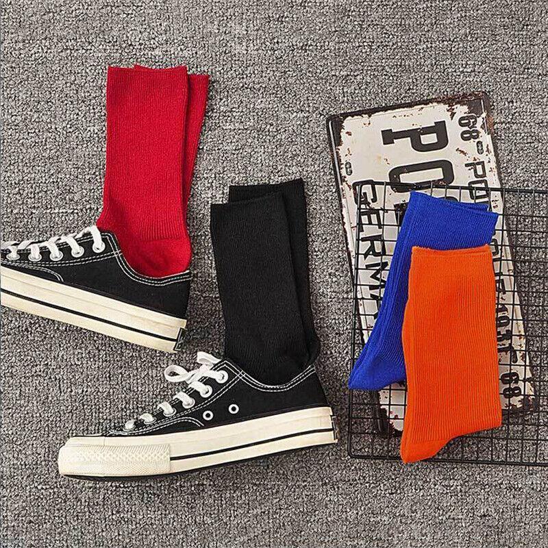 Olid Pure Colour Formal Socks Cotton Fashion Casual Breathable Crew Socks - Grey 2 Pairs